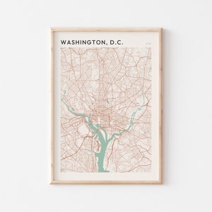 Affiche de carte de Washington DC, affiche de Washington DC, impression de Washington DC, art mural Washington dc, impression de carte de Washington dc, Washington dc