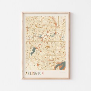 Arlington Map Poster, Arlington Print, Arlington Poster, Arlington Wall Art, Texas, Travel Gift, Boho Print