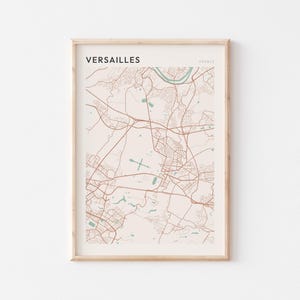 Versailles Karte Poster, Versailles Druck, Versailles Poster, Versailles Wandkunst, Frankreich, Reisegeschenk, Scandi Poster