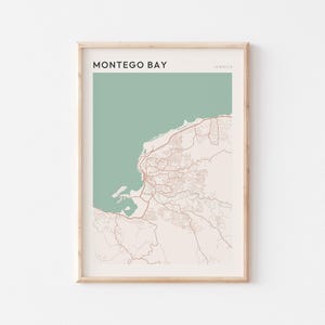 Montego Bay Karte Poster, Montego Bay Druck, Montego Bay Poster, Montego Bay Wandkunst, Jamaika, Reisegeschenk, Bauernhaus Wanddekoration