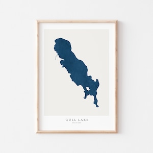 Lago Gull, Stampa Lago Gull, Poster Lago Gull, Arte Lago Gull, Arte murale Lago, Stampa Mappa Lago, Regalo Casa Lago, Stampa Lago, Arte Lago, Michigan