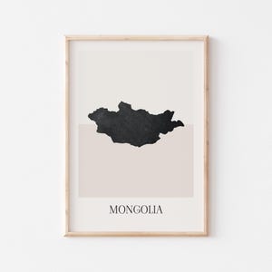 Mongolia Map Poster, Mongolia Print, Mongolia Map Print Minimalist Boho Wall Art, Mongolia Art Print Decor For Home or Gift