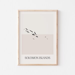 Salomonseilanden kaartposter, Salomonseilanden afdrukken, Salomonseilanden kaart afdrukken minimalistische boho kunst aan de muur, Salomonseilanden Art Print decor