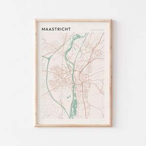 Affiche de carte de Maastricht, impression de Maastricht, affiche de Maastricht, art mural Maastricht, Pays-Bas, cadeau de voyage, affiche Scandi
