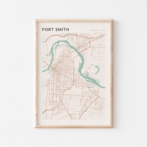 Affiche de carte de Fort Smith, impression de Fort Smith, affiche de Fort Smith, art mural Fort Smith, Arkansas, cadeau de voyage, décoration murale de ferme, oeuvre d'art de bureau