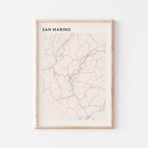 Pôster com mapa de San Marino, impressão de San Marino, pôster de San Marino, arte de parede de San Marino, San Marino, presente de viagem, arte de parede escandinava