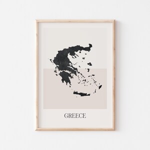 Griechenland Karte Poster, Griechenland Druck, Griechenland Karte Druck Minimalistische Boho Wandkunst, Griechenland Kunstdruck Dekor für Zuhause oder als Geschenk