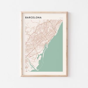 Barcelona Karte Poster, Barcelona Wandkunst, Barcelona Stadtplan, Barcelona Poster, Barcelona Druck, Barcelona Spanien, Barcelona Poster