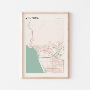 Ventura Map Poster, Ventura Print, Ventura Poster, Ventura Wall Art, California, Travel Gift, Farmhouse Wall Decor, Housewarming Gift