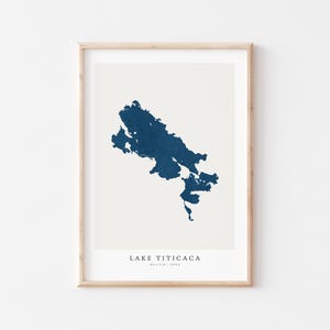 Lake Titicaca, Lake Titicaca Print, Lake Titicaca Poster, Lake Titicaca Art, Lake Wall Art, Lake Map Print, Modern Wall Art, Bolivia, Peru