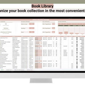 Reading Tracker Google Sheets - Digital Book Journal Spreadsheet ...