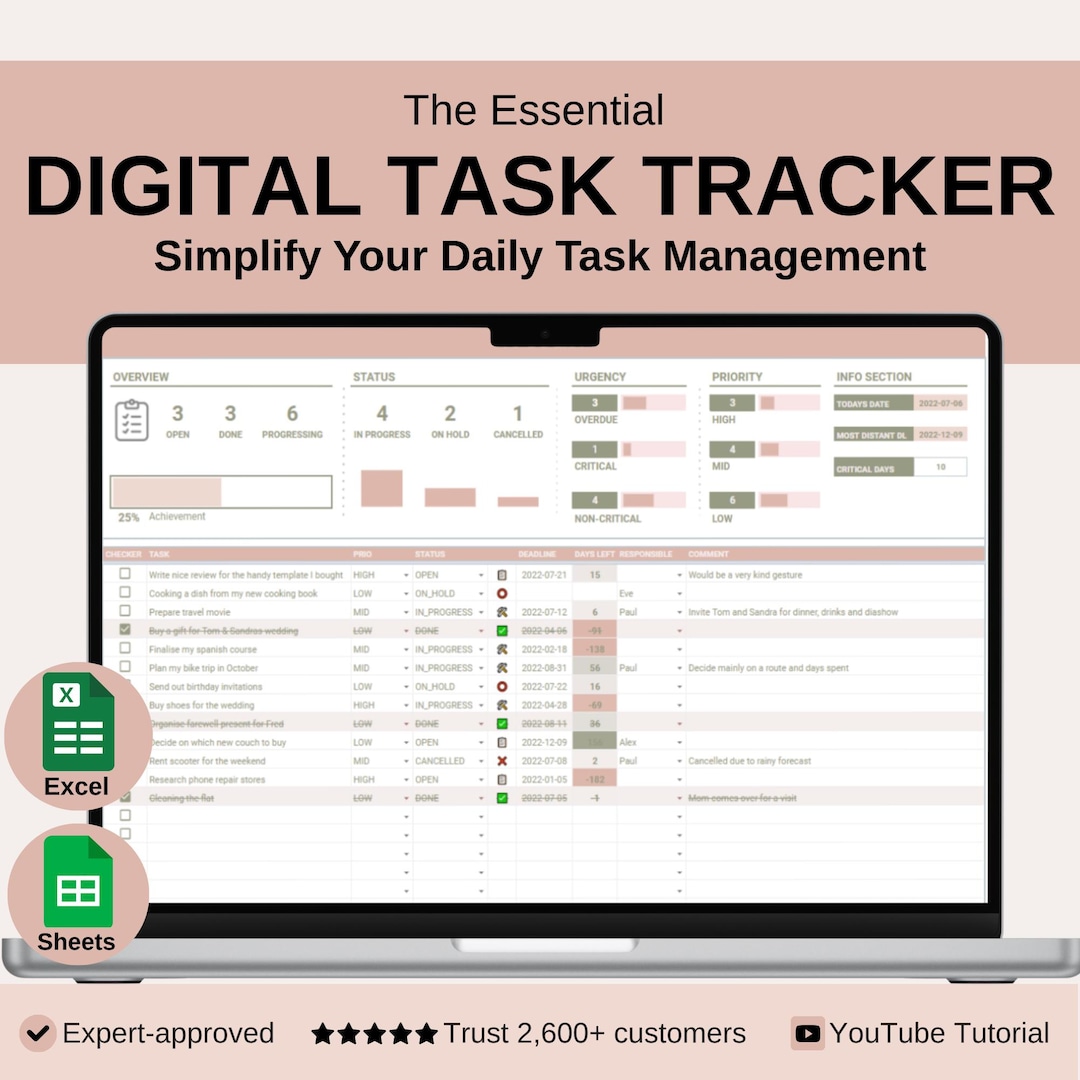 TO-DO LIST | Digital | Spreadsheet | Excel Template | Collaborative ...