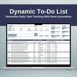 Task Tracker Template – Professional Excel & Google Sheets Planner, Automated Kanban Board, Smart Calendar, and To-Do List with Dashboard image 4
