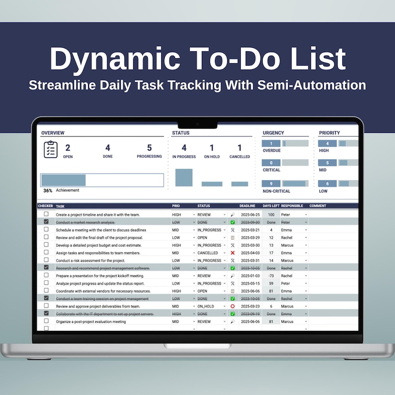 TO-DO LIST | Digital | Spreadsheet | Excel Template | Collaborative ...