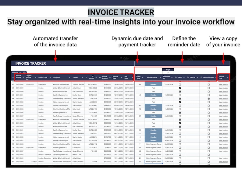 Invoice Tracker Google Sheets - Automated Invoice Template for Small ...