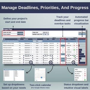 Project Management Template Professional (Google Sheets & Excel) – Project Planner with Dashboard, Gantt Chart, Kanban, and Task Tracker image 5