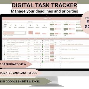 TO-DO LIST | Digital | Spreadsheet | Excel template | Collaborative & semi-automated task planner with tracking function