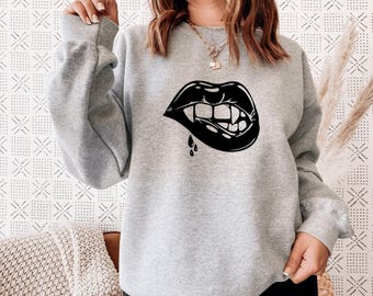 Vampire Lips Sweatshirt: TVD Inspired, Comic Con Style