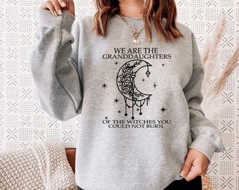 Sudadera de cuello redondo para nietas brujas, ropa de otoño para Halloween.