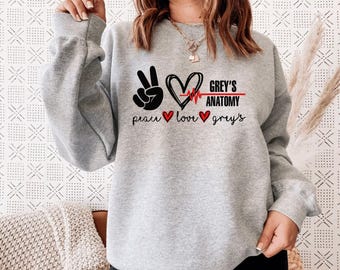 Greys Anatomy Sweatshirt: Meredith Grey Memorial - Grey Sloan Hospital, Cotton Blend, Unisex Fit Christmas Gift