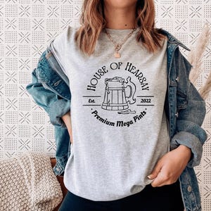 Oversized ringgesponnen katoenen T-shirt: House of Hearsay Mega Pints graphic T-shirt