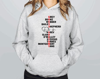 Grays anatomy inspired sweatshirt greys memorial hospital Meredith grey Mcdreamy