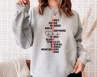 Greys Anatomy Sweatshirt: Meredith Grey Tribute - Grey Sloan Hospital, Casual Wear, Soft Ringspun Cotton Christmas Gift