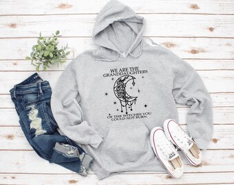 Sudadera con capucha de algodón para nietas de brujas, bruja moderna, ropa de otoño para Halloween.