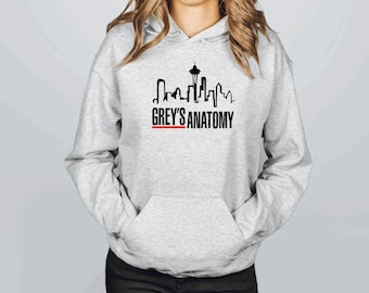 Greys Anatomy Sweatshirt Tribute: Meredith Grey & McDreamy Design, Grey Sloan Hospital Theme (Unisex Sizes, Soft Cotton) Christmas Gift