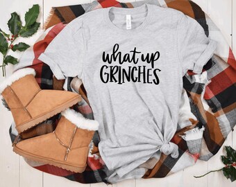 Camiseta navideña "¿Qué pasa, Grinch?", jersey navideño divertido y de mal gusto.