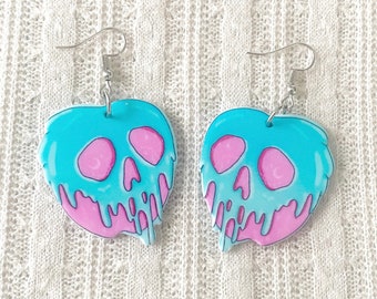 Poison Apple oorbellen, pastel goth bungelen oorbellen