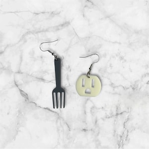 fork and outlet earrings