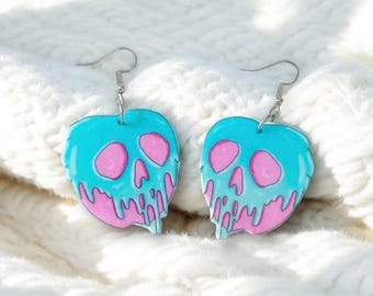 poison apple earrings, pastel goth