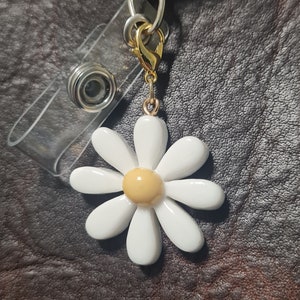 Daisy ~ ID Badge Reel Charm ~ Custom Made Charms ~ Badge Buddy ~ Badge Accessories