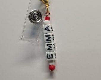Personalized~ ID Badge Reel Charm ~ Custom Made Name, Job Title Charms ~ Badge Buddy ~ Badge Accessories
