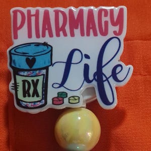 Pharmacy Badge Reel ~ ID Badge Reel ~ Health Care Badge Reel ~ Medical Badge Reel ~ Pharmacy Tech Badge Reel ~ Pharmacist ~ RX Badge Reel