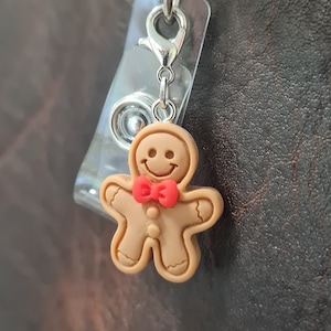 Gingerbread Man ~ ID Badge Reel Charm ~ Custom Made Charms ~ Badge Buddy ~ Badge Accessories