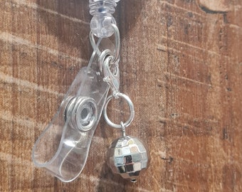 Disco Ball ~ ID Badge Reel Charm ~ Custom Made Charms ~ Badge Buddy ~ Badge Accessories ~ Dancing Queen ~ Badge Charm