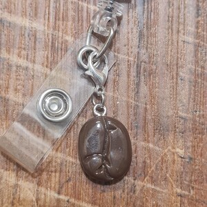 Coffee Bean ~ ID Badge Reel Charm ~ Custom Made Charms ~ Badge Buddy ~ Badge Accessories ~ Coffee Charm ~ Work Badge Charm ~Secret Santa