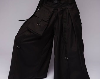 Samurai pants cotton unisex oversized