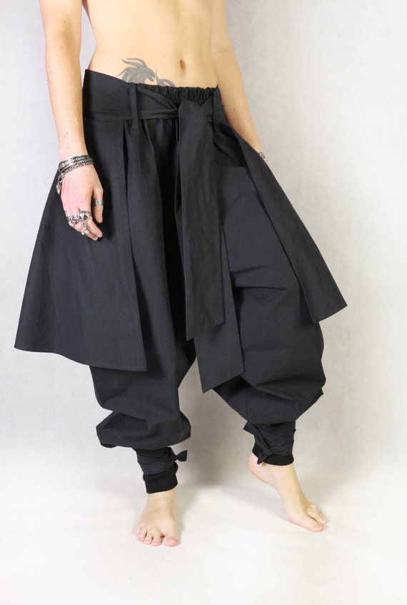 Hakama Pants V11 Black Cotton Unisex Oversized -  Canada