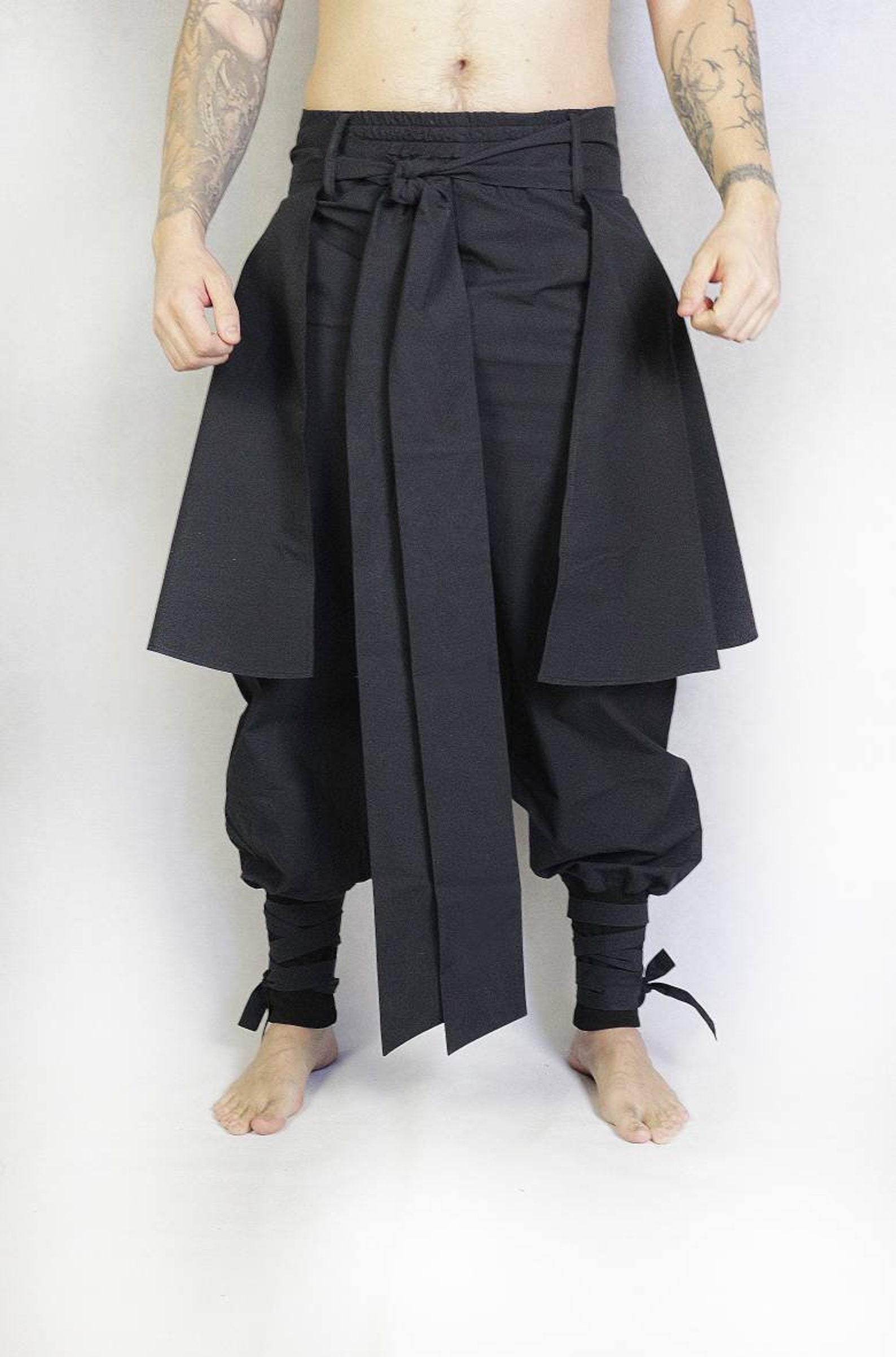 Hakama Pants V11 Black Cotton Unisex Oversized Etsy