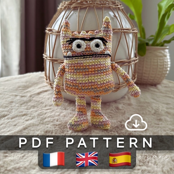 PATRON au crochet du Monstre des émotions, couleurs, PATTERN monsters, Monstruo, Tuto instruction pour amigurumi.