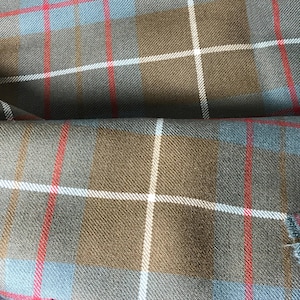 Scottish Pure Wool Plaid Tartan Fabric I Vintage 1970s I Beautiful Hunting Tartan Fabric