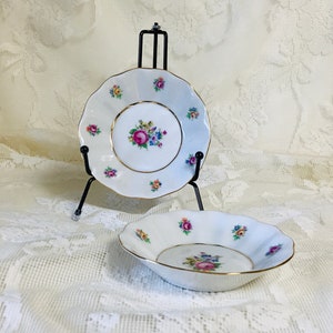 Vintage Crown CL Czechoslavakia #10 Fruit/Sauce dessert bowls in a rose floral