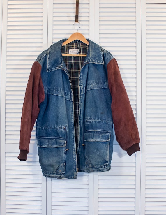 Vintage Denim Jean Jacket Patches Retro Small 