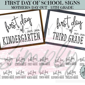 Druckbare Schilder für den ersten Schultag - Muttertag bis zur 12