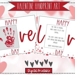 Valentine Handprint Art - Poem - Digital Download - Keepsake - Great Gift and Valentine &#39;Card&#39;