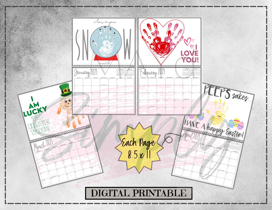 2025 Handprint Calendar - Memory Calendar - U.S. DATED - Keepsake ...