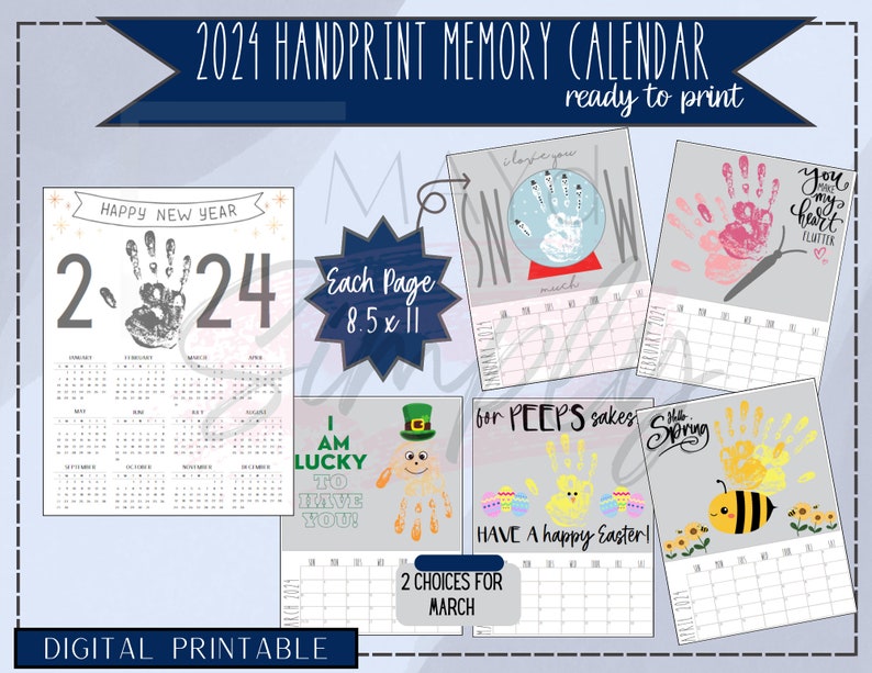 2024 Handprint Calendar Memory Calendar Great Gift Etsy